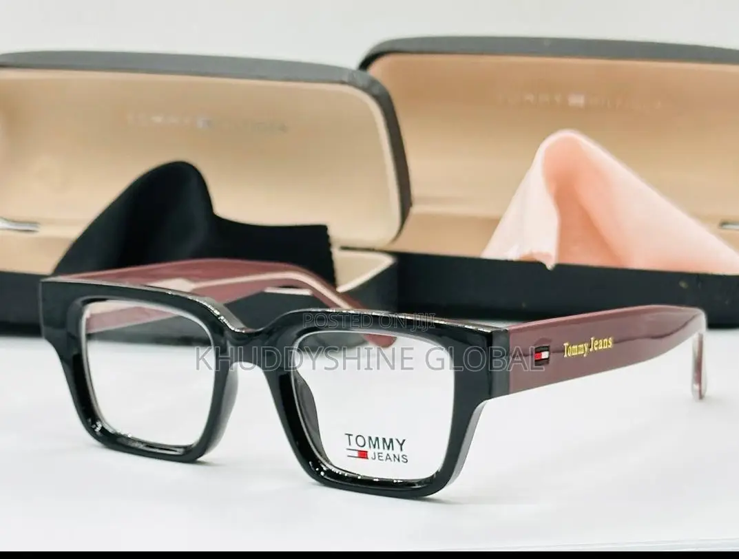 Tommy Hilfiger Glasses Featuring a Thick Black Rectangular Frame