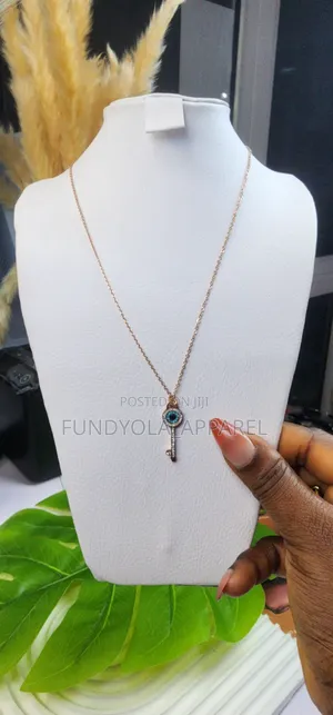 Rose Gold Key Charm Necklace