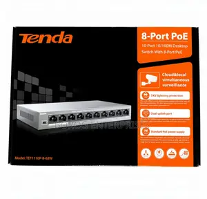 Tenda 10-Port 10/100m Desktop Switch With 8-Port Poe-Tef1110p-8-63w