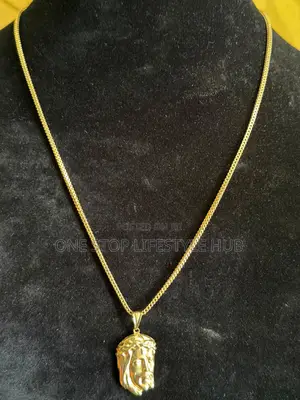Brand New [] Gold Jesus Piece Pendant With [Chain Type] Necklace