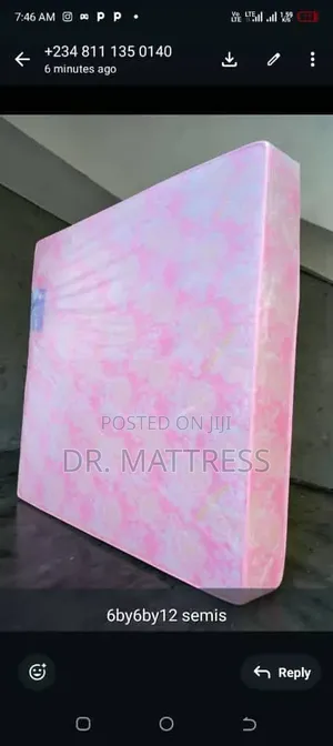 6*6*12 Brand New Semi Orthopedic Mattress