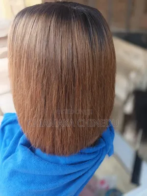 10inches Kim K 2-Tone Bone Straight Wig