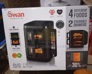Swan 11l Twins Stacked Double Door Digital Air Fryer 2800w.