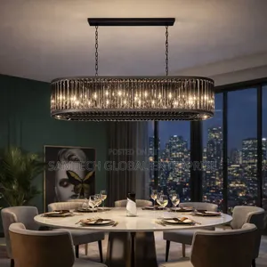 Luxury Oval Crystal Dining Chandelier – Modern Led Hanging Light