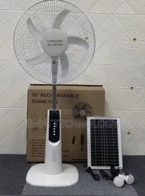 Solar Ost 16" Rechargeable .Solar Standing Fan With 20w
