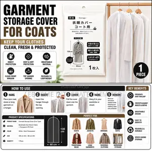 Garment Storage Cover for Coats (H135 X W 60 Cm )