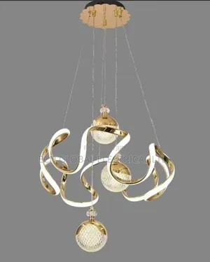 Modern Gold-Plated Led Chandelier With Crystal Balls (3 Light Modes)