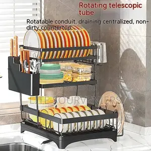 3tier Plate Rack With Water Drainer
