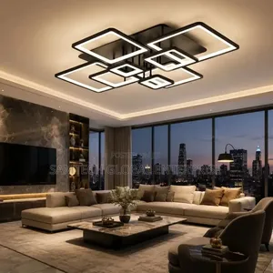 Modern Geometric Led Ceiling Light – Luxury Square Design Chandelier