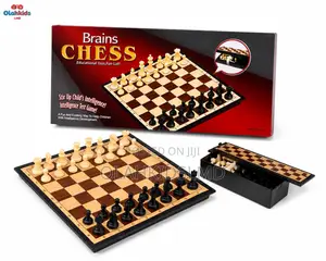 Brains Educational Chess Set – Folding Chess Board Game With Storage