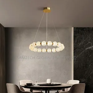 Luxury Crystal Halo Led Chandelier – Modern Gold Ring Pendant Light