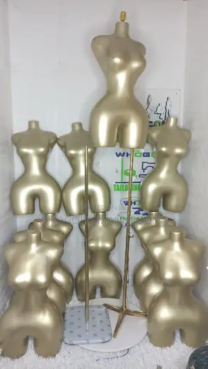 Foreign Half Body Gold Full Fibreglass BBL Female Mannequin Hips 46"