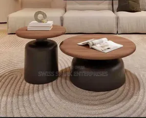 New 2-in-1 Wooden Center Table Set – Round Coffee Side Table
