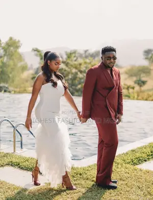 Luxury White Ruffle Bridal Dress