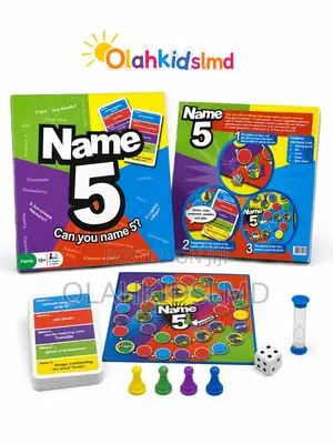 Name 5 Family Board Game Fun Educational Trivia Game for Kids Adults