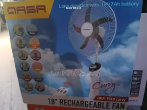 Gasa 18" Rechargeable Fan With Digital Display and Solar Supported