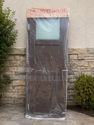 Brown Bathroom Door With Frosted Glass Panel Complete Toilet Door Set