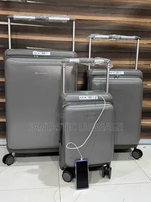 Luxury Lightweight Fabric Finish Luggage Set With Usb Charging Port