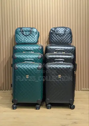 Branded Leather Set of 4 Luggage
