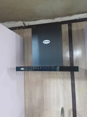 Revita 60cm Black T-Shape Glass Chimney Hood Touch Led 3-Speed