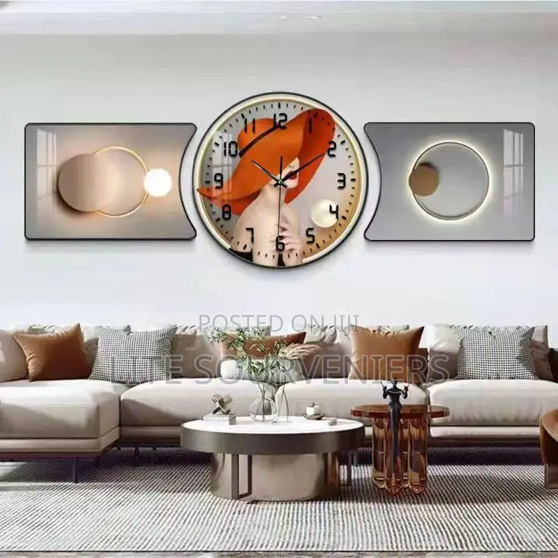3in1 Wall Clock With Decor