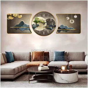3in1 Wall Clock With Decor