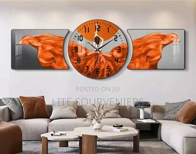 3in1 Wall Clock With Decor