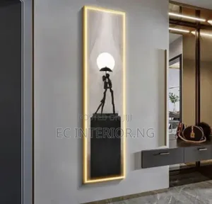 Modern Abstract Art Interior Painting Led Wall Hanging Lamp For