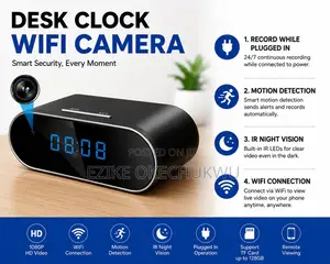 Smart Alarm Table Clock Camera