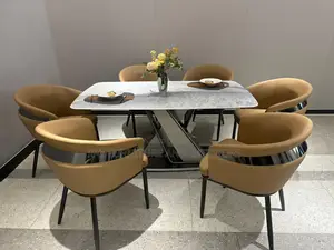 Well -Padded Marble Top 6-Seater Dinning Set