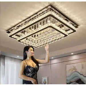 Modern Crystal Flush-Mount Ceiling Light – 1000mm × 500mm Chandelier