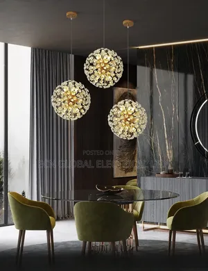 Luxury Nordic Crystal Led Dandelion Chandelier – 500mm Gold Finish