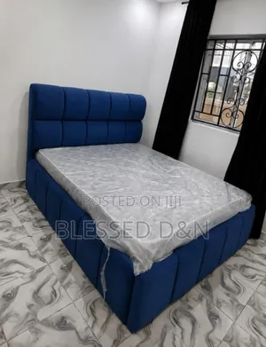 Blue Paded Bed Frame