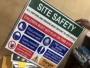Site Safety Sign Features Mandatory Ppe Icons For Helmets