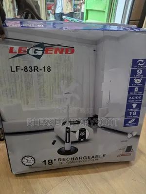 Legend 18inches Solar Rechargeable Fan Available in Stock.
