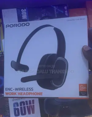 Porodo Enc Wireless Work Headphone - Black