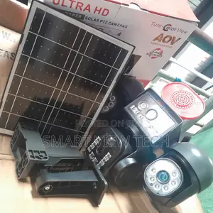 4 Multi Lens Solar PTZ Outdoor Security Camera - Dual Solar Panels,