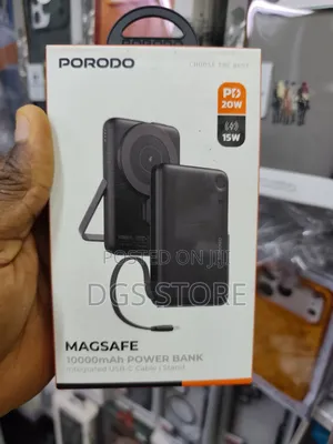 Porodo Magsafe 10,000mah Power Bank Integrated Usb C Cable Stand