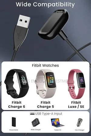 Original Fitbit Charge 5/ Charge 6 and Luxe Smartwatch Charger (Usb)