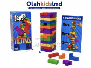 Jenga Tetris Color Block Stacking Balance Game for Kids Adults