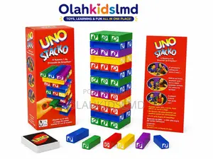 Uno Stacko Color Block Stacking Family Game