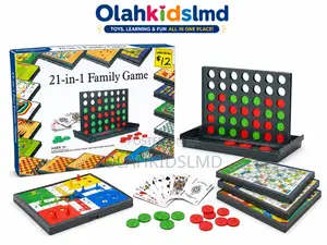 21-in-1 Family Board Games Set – Chess, Ludo, Checkers, Connect 4