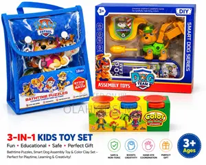 3-in-1 Kids Educational Toy Set Paw Patrol Bath Puzzle, Diy Smart Dog