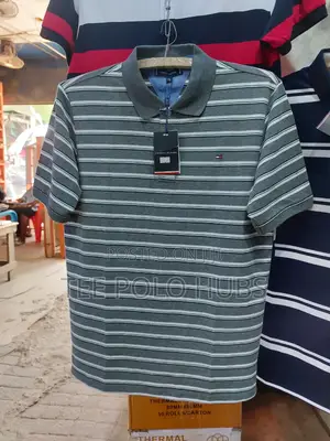 Tommy Striped Polo Shirt | XXL-4XL | Grey, White/Navy, Maroon