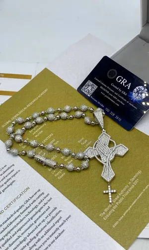 VVS Moissanite Diamond Rosary Pendant With Round Ball Necklace