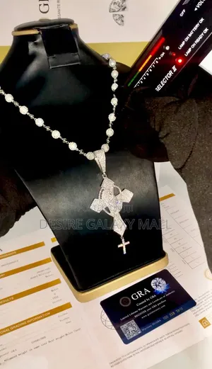 VVS Moissanite Diamond Rosary Pendant With Round Ball Necklace