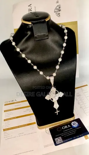 VVS Moissanite Diamond Rosary Pendant With Round Ball Necklace
