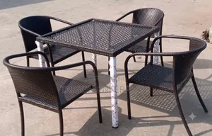 4 Seaters Rattan Chair and Table