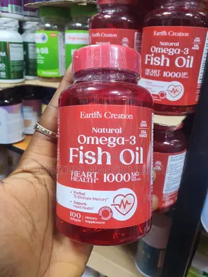 100-Softgel Bottle of Earth's Creation Natural Omega-3 Fish Oil