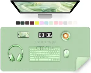 Large Desk Mat 120x 43 Cm, Pu Leather Suede Desk Pad Protector,